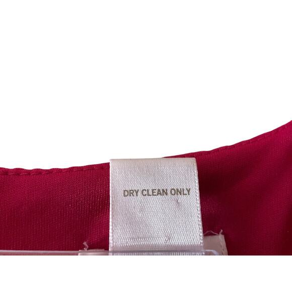 Caché Women's 10 Pink Textured Mesh Dress V Neck Cap Sleeve Fitted Mermaid Hem - Picture 8 of 12